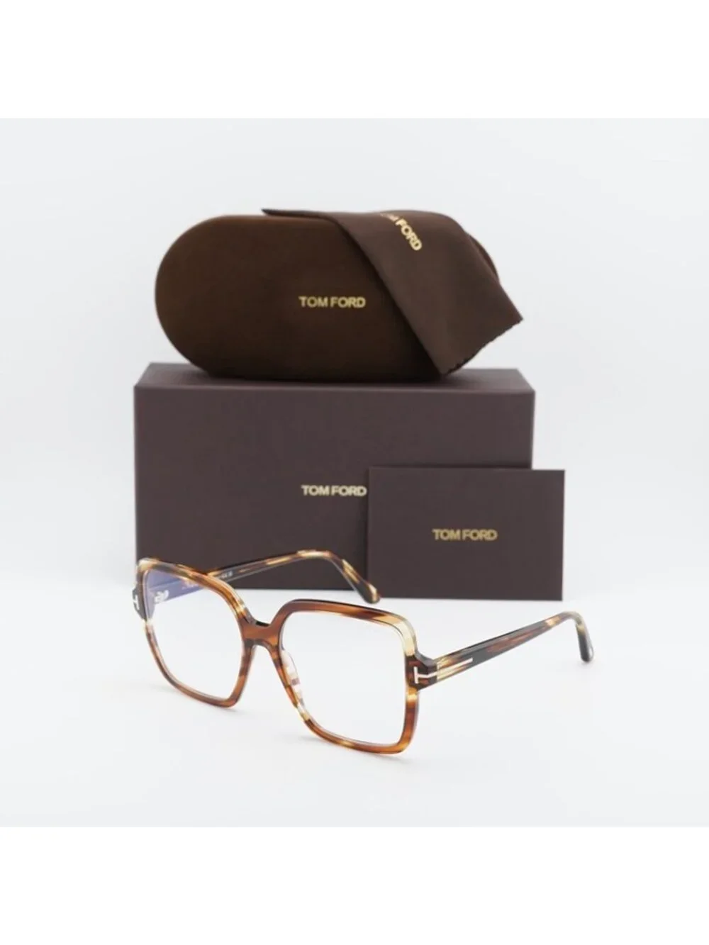 Tom Ford FT6063-B 055 Eyeglasses Coloured Havana 56mm Square Frame
